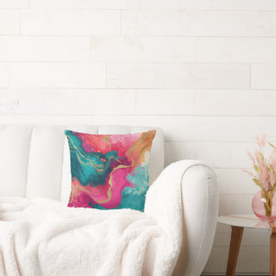 Coussin de jet de combinaison de couleurs abstrait