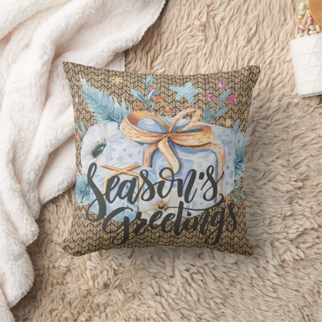 Coussin de jet de composition hivernale rustique (Couverture)