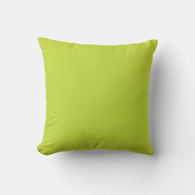 Coussin de jet de couleur unie vert jaune (Recto)