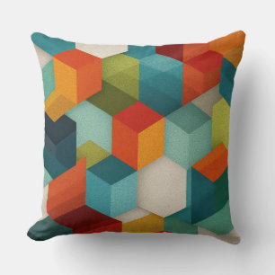 Coussin de jet de cube géométrique du milieu du si