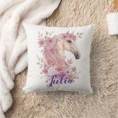 Coussin de jet de fille de cheval de poulain flora (Couverture)