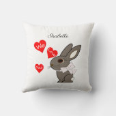 Coussin de jet de lapin "Nous vous aimons" (Verso)