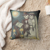 Coussin de jet de mariage de squelette de cimetièr (Couverture)