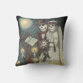 Coussin de jet de mariage de squelette de cimetièr (Verso)