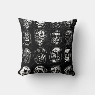 Coussin de jet de masques de monstres – Portrait d