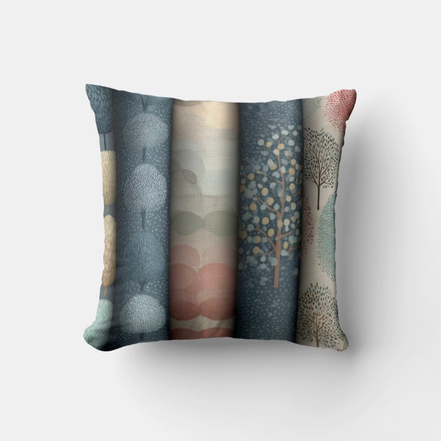 Coussin de jet de panneaux d'arbres botaniques sca (Recto)