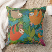 Coussin de jet de paresseux suspendus dans les arb (Couverture)