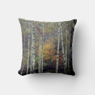 Coussin de jet de photo de Forrest de bouleau