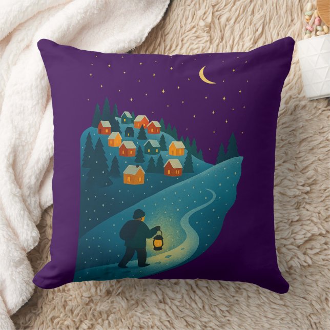 Coussin de jet de scène nocturne de la promenade a (Couverture)