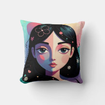 Coussin de jet décoratif d'art moderne fantaisiste