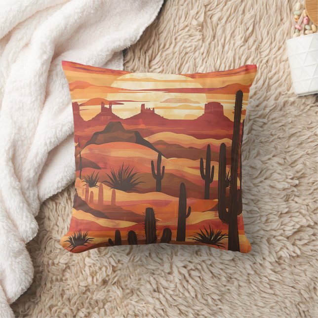 Coussin de jet Désert au coucher du soleil (Couverture)