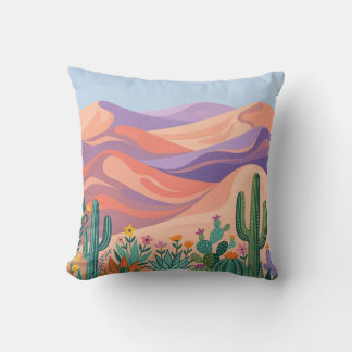 Coussin de jet désert violet pêche