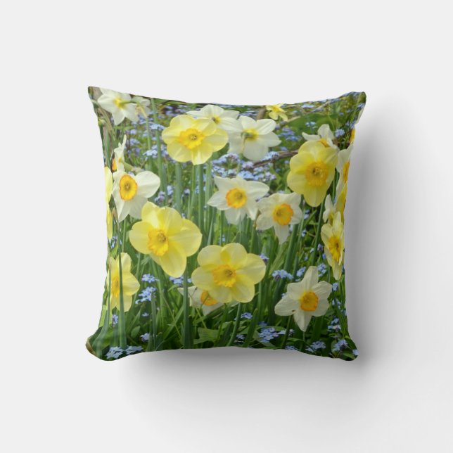 Coussin de jet d'impression de jonquilles de (Recto)