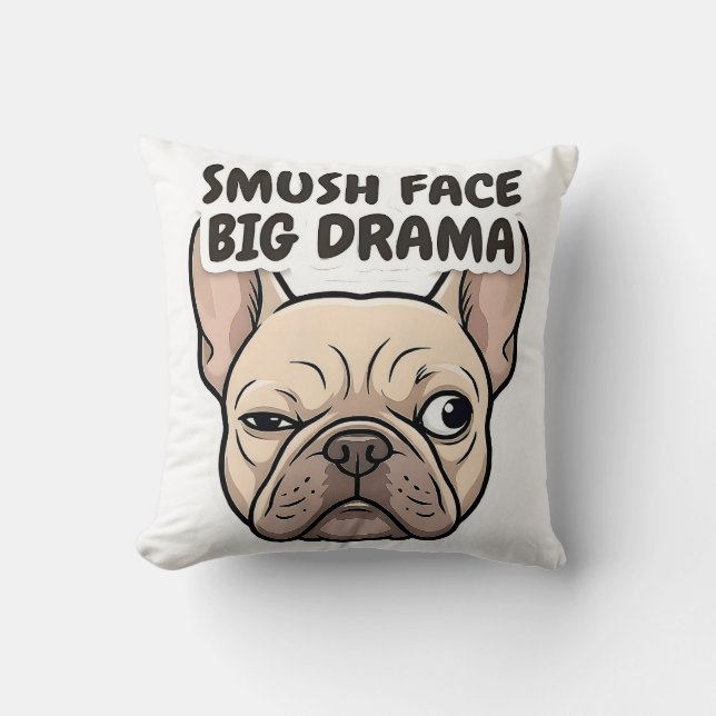 Coussin de jet dramatique de Bouledogue Français (Recto)