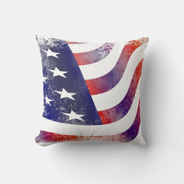 Coussin de jet drapeau américain tendance (Recto)