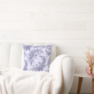 Coussin de jet élégant à fleurs violettes Midnight