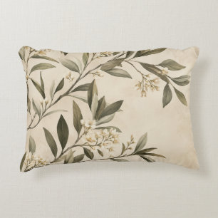 Coussin de jet élégant à motif botanique de branch