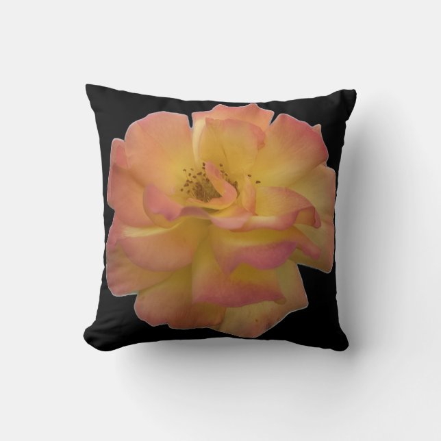 Coussin de jet élégant aux couleurs de pêche et de (Recto)