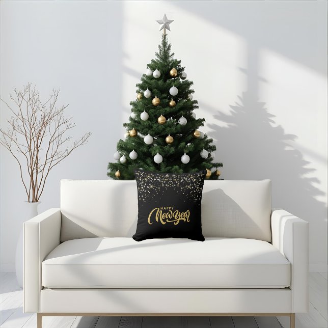 Coussin de jet élégant noir (Créateur téléchargé)