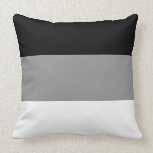 Coussin de jet élégant noir gris et blanc