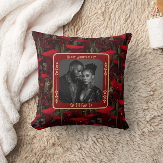 Coussin de jet élégant sentimental 25e anniversair (Couverture)