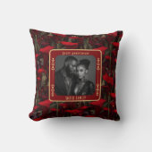 Coussin de jet élégant sentimental 25e anniversair (Recto)