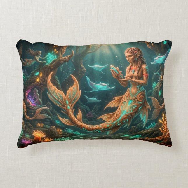 Coussin de jet élégant sirène (Devant)