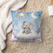 Coussin de jet en aquarelle éléphant rêveur (Couverture)