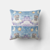 Coussin de jet en aquarelle éléphant rêveur (Verso)