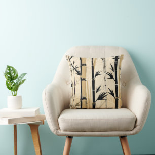 Coussin de jet en bambou Art Déco