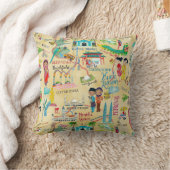 Coussin de jet en coton de la carte illustrative d (Couverture)