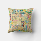 Coussin de jet en coton de la carte illustrative d (Verso)