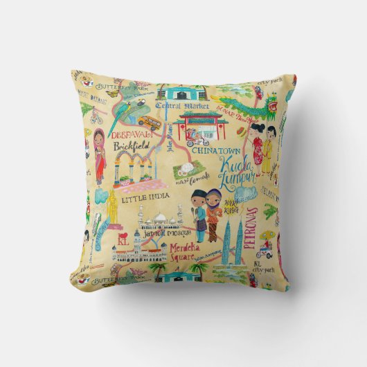 Coussin de jet en coton de la carte illustrative d (Recto)