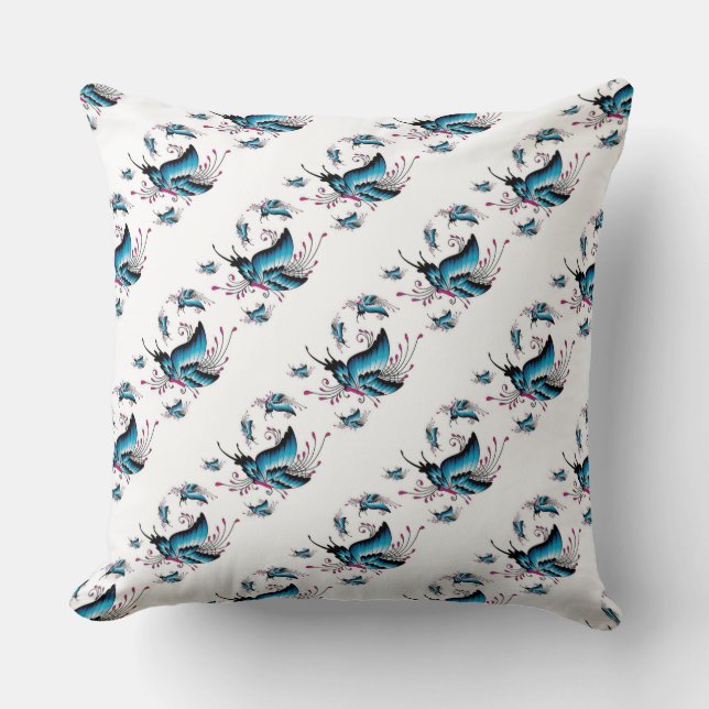 Coussin de jet en coton de qualité A 20x20/Papillo (Recto)
