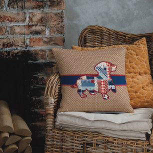 Coussin de jet en coton matelassé en forme de teck