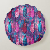 Coussin de jet en coton rond aux cravates de Papa (Dos)