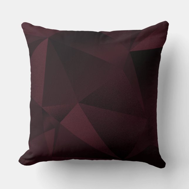 Coussin de jet en diamant géométrique facetté prun (Recto)