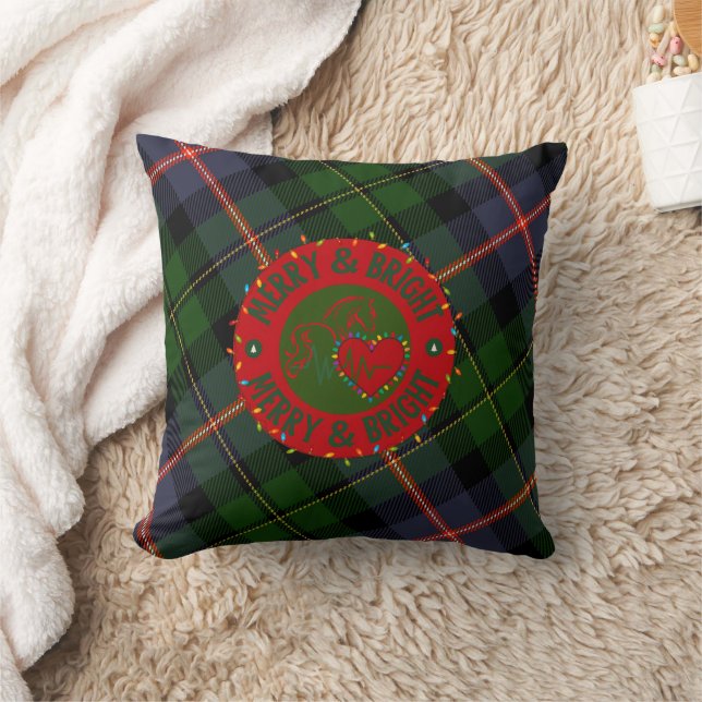 Coussin de jet en fleece à carreaux Merry & Bright (Couverture)