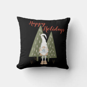 Coussin de jet en noir pour les fêtes joyeuses de