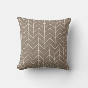 Coussin de jet en os de herringbone Taupe