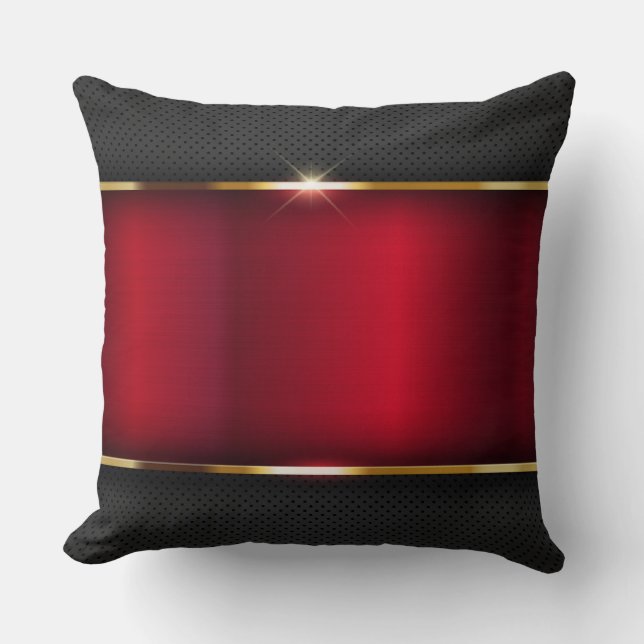 Coussin de jet en rouge doré au carbone (Recto)