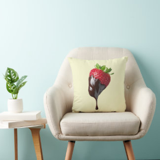 Coussin de jet étirable à la fraise mignon