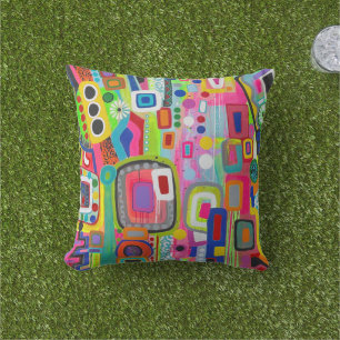 Coussin de jet extérieur 16 x 16 Happy Place