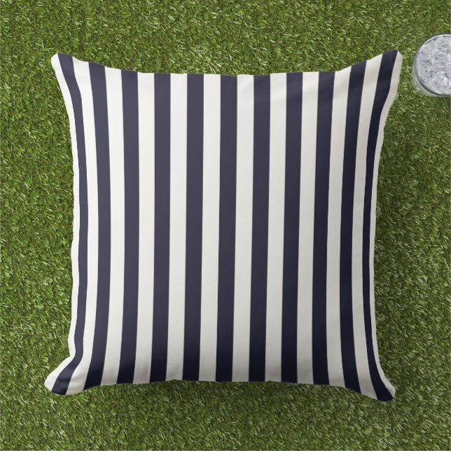 Coussin de jet extérieur rayé (Herbe)