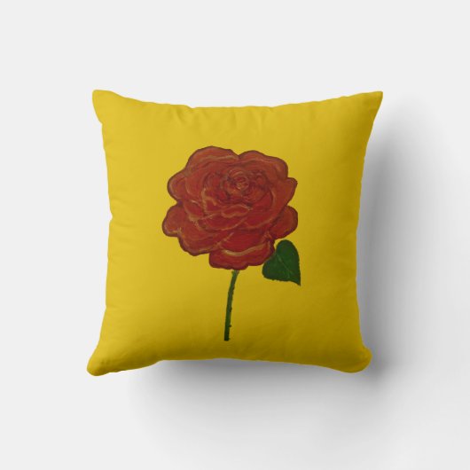Coussin de jet Festif Rose Rouge & Jaune (Verso)
