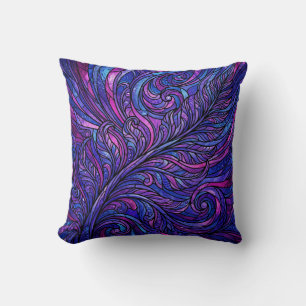 Coussin de jet Feuille de Fougère – Violet Cosmiqu