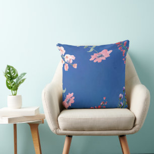 coussin de jet floral aquarelle