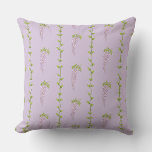 Coussin de jet floral botanique de glycine et de v