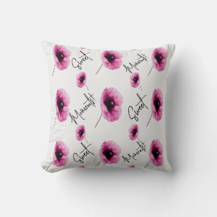 Coussin de jet floral rose confortable 2 en 1 pers