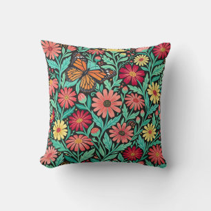Coussin de jet floral scandinave – Marguerites